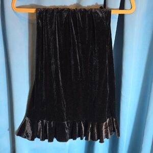 Girl's Size 7 Elastic Waist Black Velvet A-Line Skirt